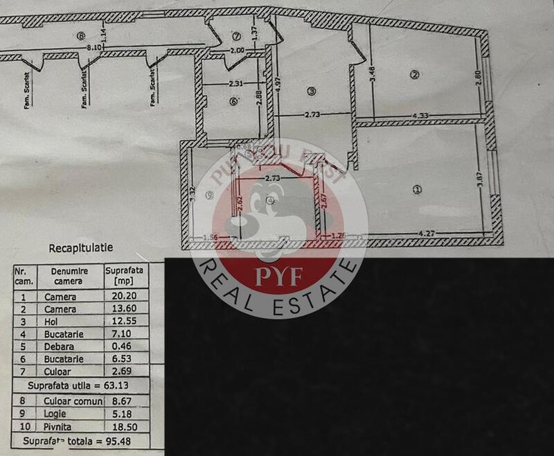 Stefan cel Mare | Apartament 3 camere | Semidecomandat | 68mp | B11523